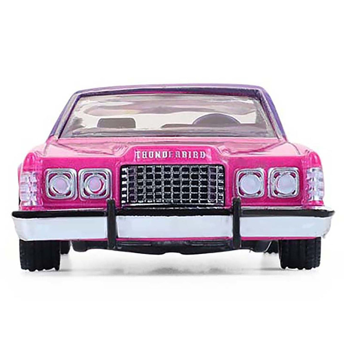 1975 Ford Thunderbird Lowrider Pink Metallic with Purple Top and Graphics with Purple Interior "California Lowriders" Series 7 1/64 Diecast Model Car by Greenlight-Greenlight-ModelCars.com