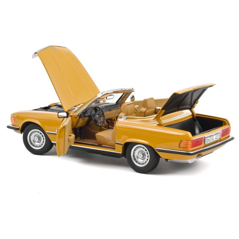 1975 Mercedes-Benz 450 SL Convertible Cayenne Orange with Black Top 1/18 Diecast Model Car by Norev-Norev-ModelCars.com