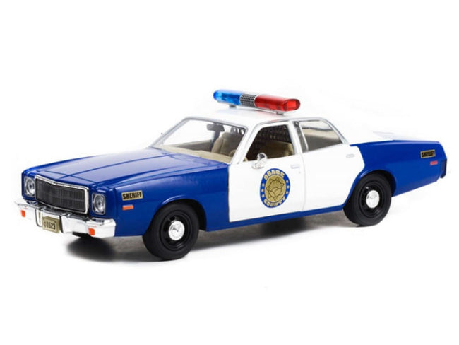 1975 Plymouth Fury "Osage County Sheriff" Blue and White 1/24 Diecast Model Car by Greenlight-Greenlight-ModelCars.com