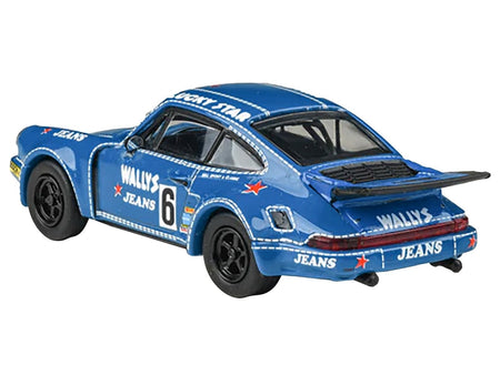 1975 Porsche 911 Carrera RSR 3.0 #6 "Kremer Racing - Wallys Jeans" Blue 1/64 Diecast Model Car by Paragon Models-Paragon-ModelCars.com