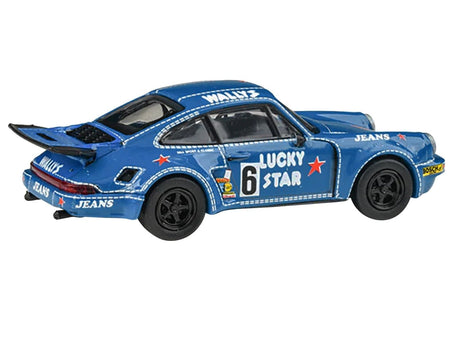 1975 Porsche 911 Carrera RSR 3.0 #6 "Kremer Racing - Wallys Jeans" Blue 1/64 Diecast Model Car by Paragon Models-Paragon-ModelCars.com