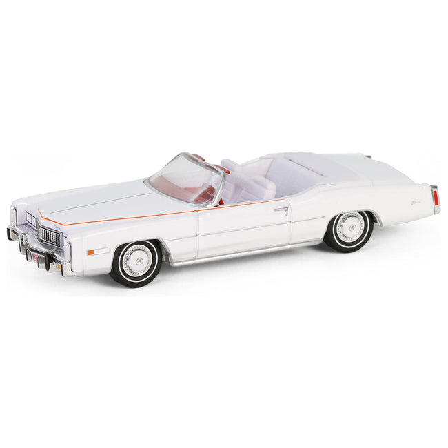 1976 Cadillac Eldorado Convertible White with Red and Blue Stripes "The End of an Era 1916 - 1976" "Hobby Exclusive" Series 1/64 Diecast Model Car by Greenlight - Greenlight - ModelCars.com