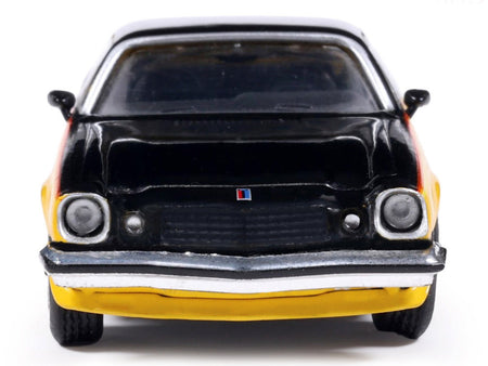 1976 Chevrolet Camaro Rally Sport Black and Yellow with Red Stripes 1/64 Diecast Model Car by IXO Models-Greenlight-ModelCars.com