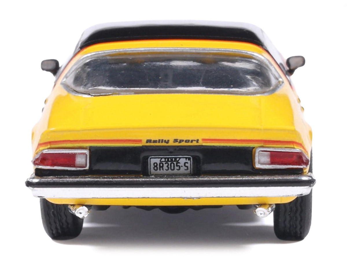 1976 Chevrolet Camaro Rally Sport Black and Yellow with Red Stripes 1/64 Diecast Model Car by IXO Models-Greenlight-ModelCars.com