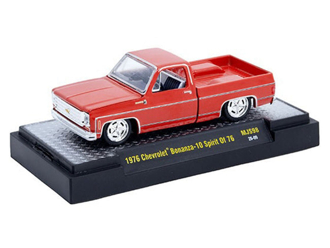 1976 Chevrolet Silverado Bonanza-10 Pickup Truck "Spirit of '76" Red Limited Edition to 12750 pieces Worldwide 1/64 Diecast Model Car by M2 Machines-M2-ModelCars.com
