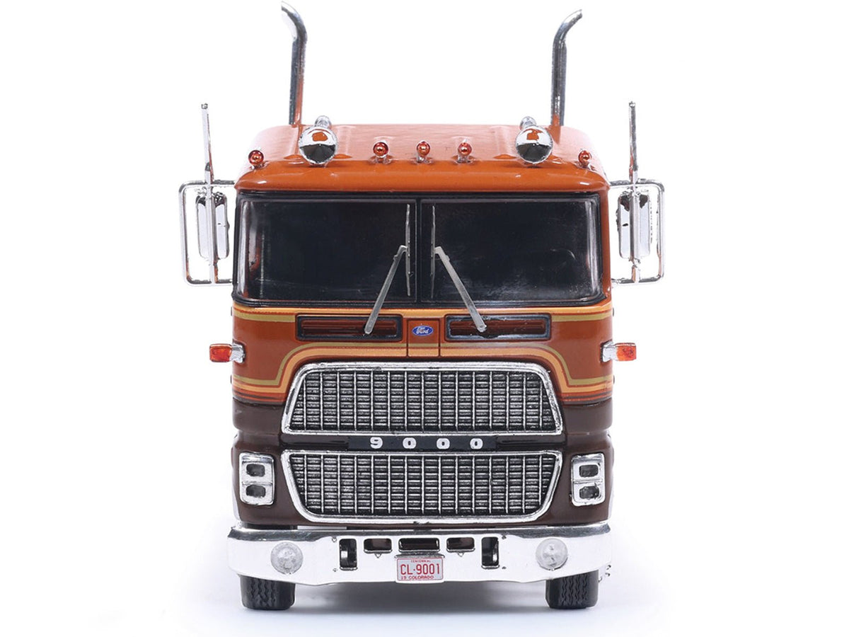 1976 Ford CL 9000 Truck Tractor Brown Two-Tone with Graphics 1/64 Diecast Model by IXO Models-IXO-ModelCars.com
