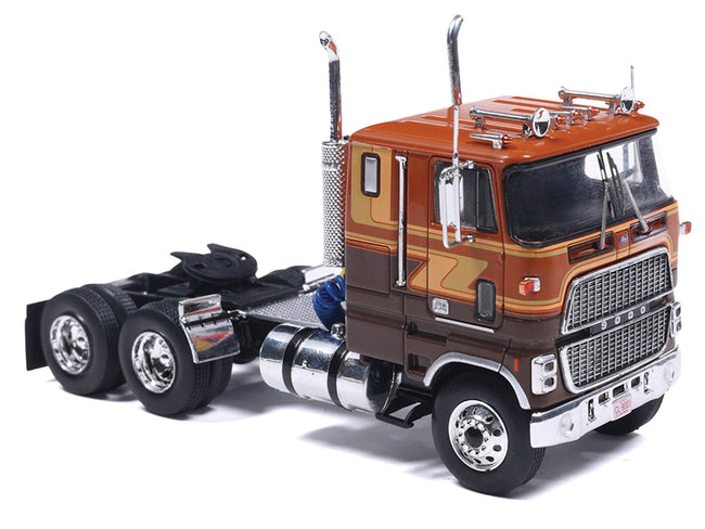1976 Ford CL 9000 Truck Tractor Brown Two-Tone with Graphics 1/64 Diecast Model by IXO Models-IXO-ModelCars.com