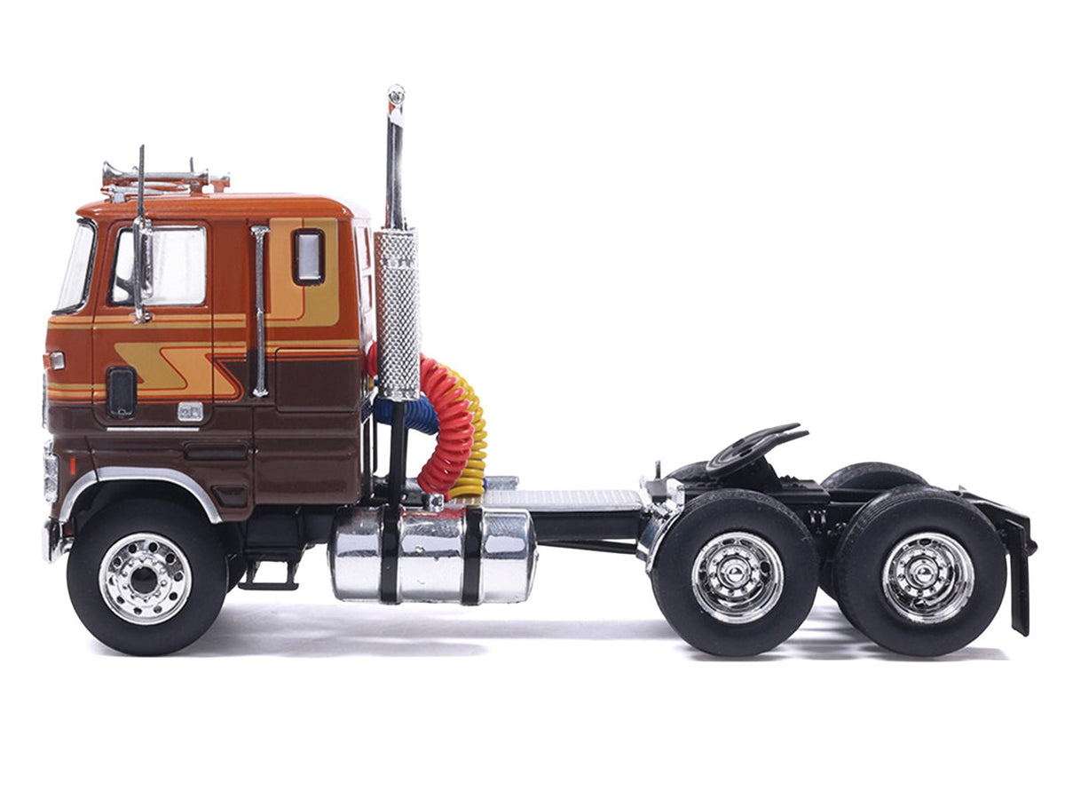 1976 Ford CL 9000 Truck Tractor Brown Two-Tone with Graphics 1/64 Diecast Model by IXO Models-IXO-ModelCars.com
