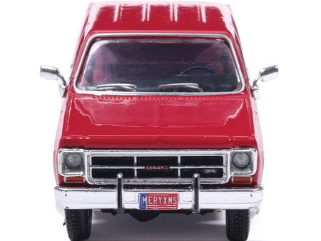1976 GMC Sierra Grande K2500 Wideside Pickup Truck "St. Nick's Christmas Tree Farm" Red with White Sides "Christmas Limited Edition" 1/64 Diecast Model Car by IXO Models-IXO-ModelCars.com