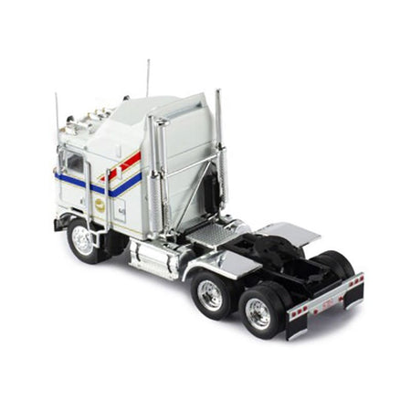 1976 Kenworth K100 Aerodyne Truck Tractor White with Blue and Red Stripes 1/64 Diecast Model by IXO Models - IXO - ModelCars.com