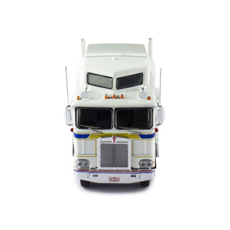 1976 Kenworth K100 Aerodyne Truck Tractor White with Blue and Red Stripes 1/64 Diecast Model by IXO Models - IXO - ModelCars.com