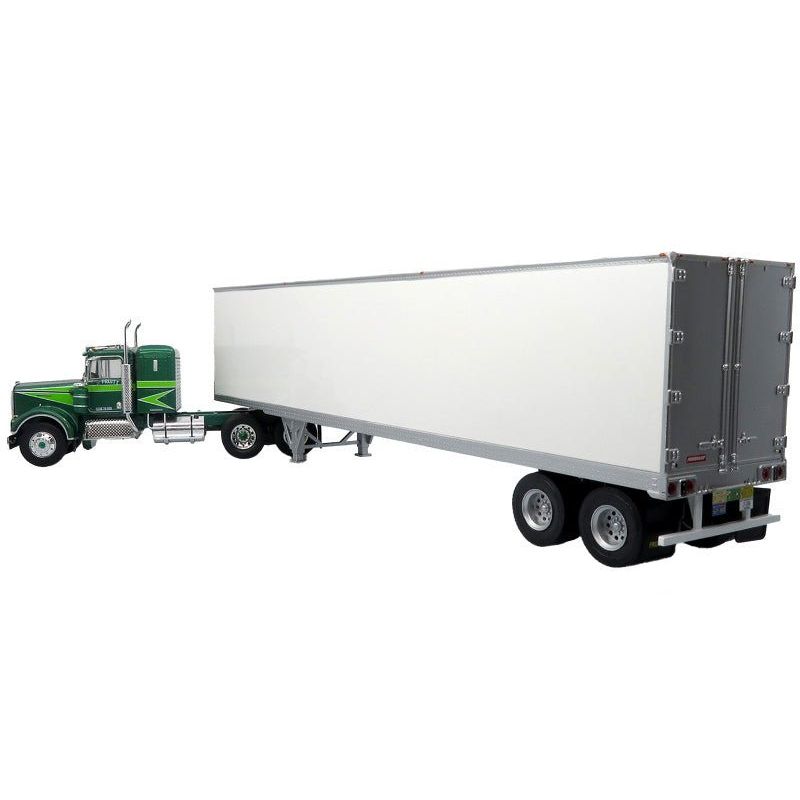 1976 Kenworth W900A Tractor with Dry Goods Trailer Green Metallic with Light Green Graphics "Vintage Heavy Haul Truck Collection" 1/43 Diecast Model by Iconic Replicas - Iconic Replicas - ModelCars.com