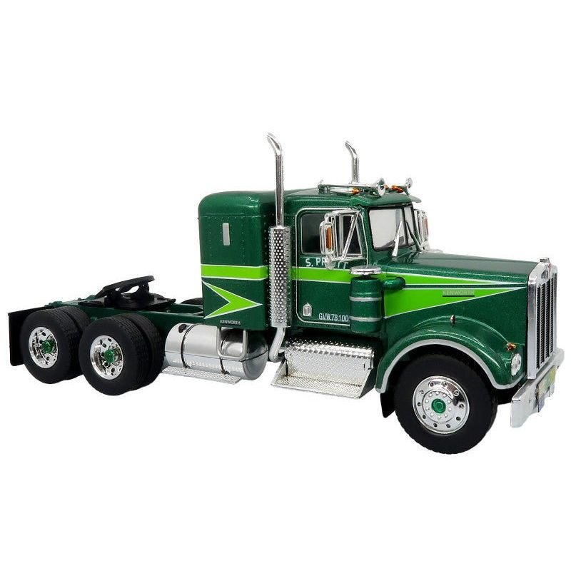 1976 Kenworth W900A Tractor with Dry Goods Trailer Green Metallic with Light Green Graphics "Vintage Heavy Haul Truck Collection" 1/43 Diecast Model by Iconic Replicas-Iconic Replicas-ModelCars.com