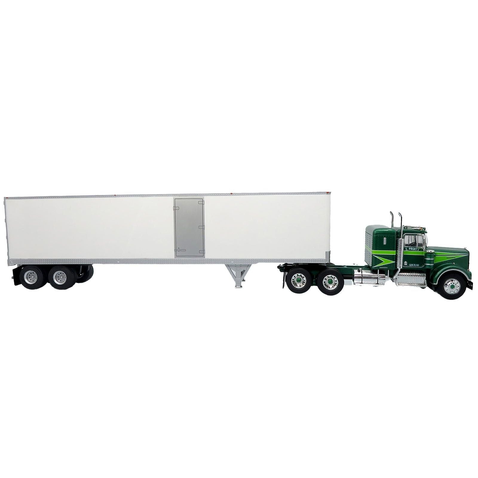 1976 Kenworth W900A Tractor with Dry Goods Trailer Green Metallic with Light Green Graphics "Vintage Heavy Haul Truck Collection" 1/43 Diecast Model by Iconic Replicas - Iconic Replicas - ModelCars.com