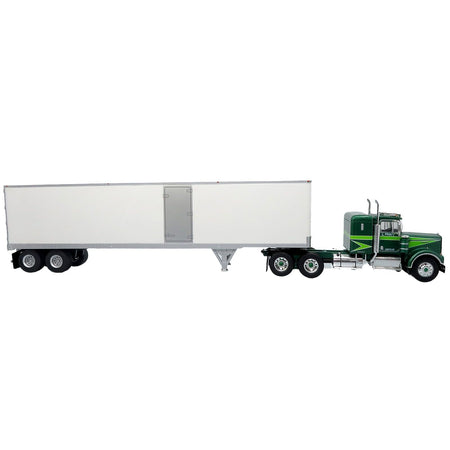 1976 Kenworth W900A Tractor with Dry Goods Trailer Green Metallic with Light Green Graphics "Vintage Heavy Haul Truck Collection" 1/43 Diecast Model by Iconic Replicas - Iconic Replicas - ModelCars.com