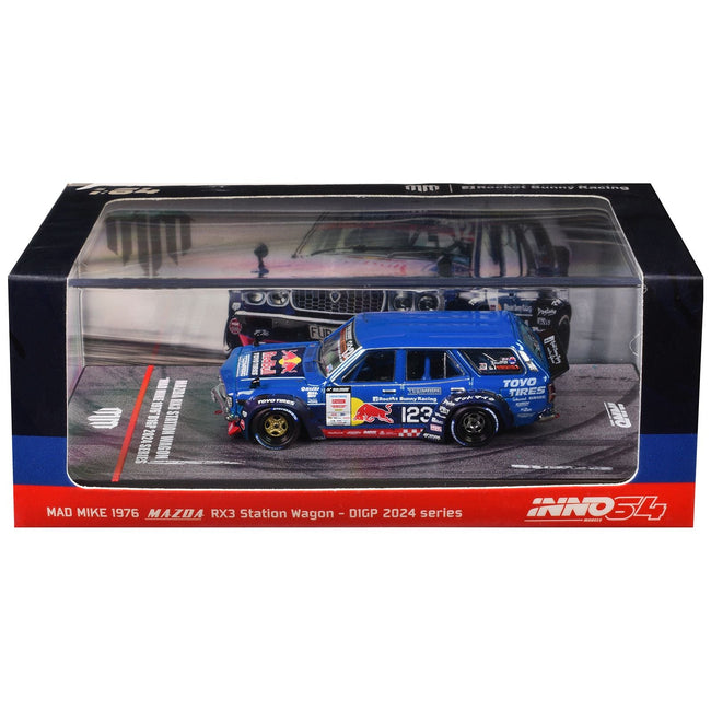 1976 Mazda RX3 Station Wagon RHD (Right Hand Drive) #12 "Mad" Mike Whiddett "D1 Grand Prix" (2024) 1/64 Diecast Model Car by Inno Models-Inno Models-ModelCars.com