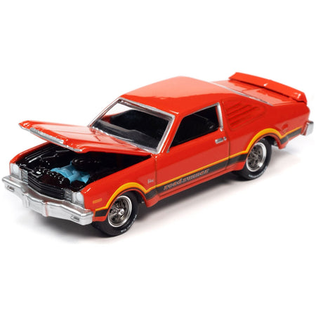 1976 Plymouth Volare Road Runner Spitfire Orange with Stripes "OK Used Cars" Series Limited Edition to 18056 pieces Worldwide 1/64 Diecast Model Car by Johnny Lightning-Johnny Lightning-ModelCars.com