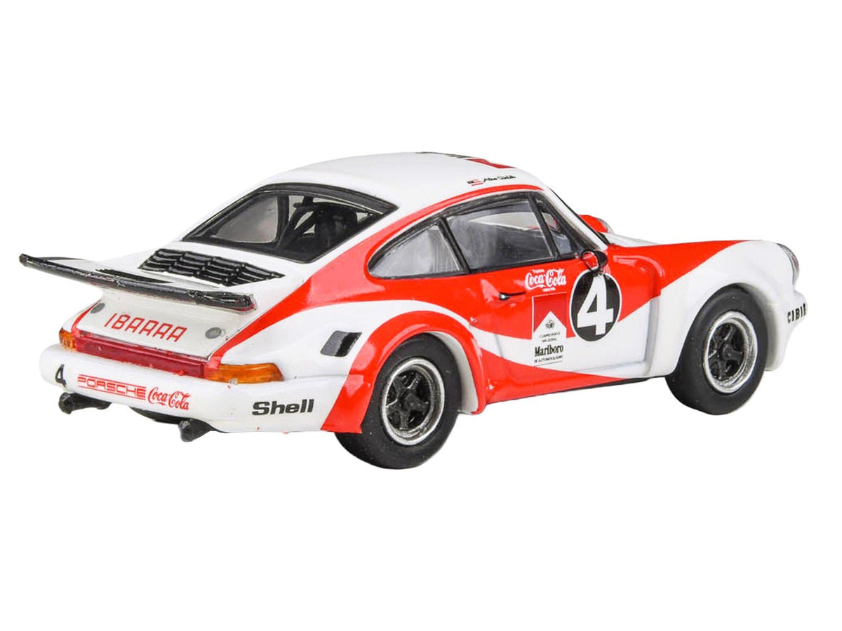 1976 Porsche 911 Carrera RSR 3.0 Ecuador #4 "Fernando Madera" White and Red with Graphics 1/64 Diecast Model Car by Paragon Models-Paragon-ModelCars.com