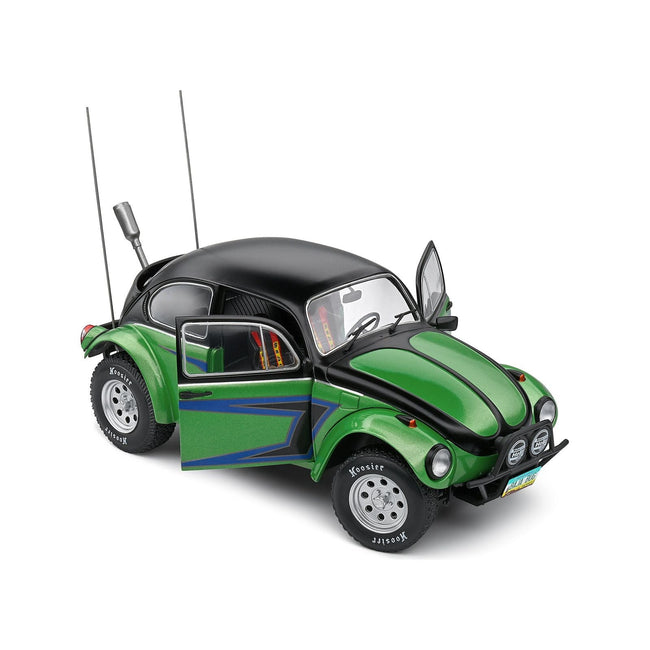 1976 Volkswagen Beetle Baja 1/18 Green Metallic and Black with Graphics 1/18 Diecast Model Car by Solido-Solido-ModelCars.com