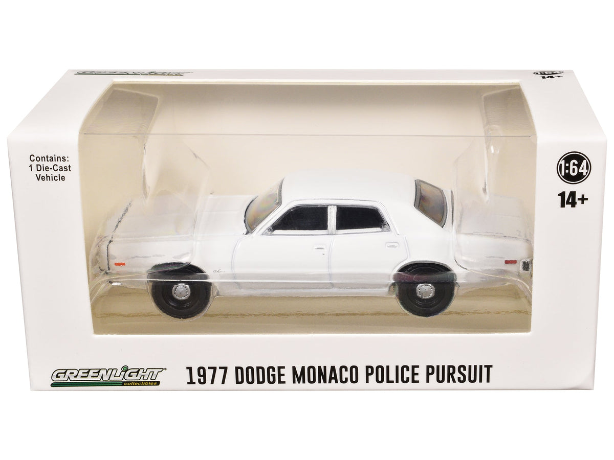 1977-78 Dodge Monaco Police Pursuit White "Hot Pursuit - Hobby Exclusive" Series 1/64 Diecast Model Car by Greenlight-Greenlight-ModelCars.com
