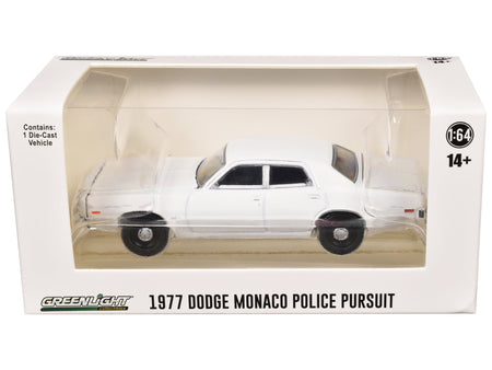 1977-78 Dodge Monaco Police Pursuit White "Hot Pursuit - Hobby Exclusive" Series 1/64 Diecast Model Car by Greenlight-Greenlight-ModelCars.com