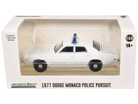 1977-78 Dodge Monaco Police Pursuit White with Light Bar "Hot Pursuit - Hobby Exclusive" Series 1/64 Diecast Model Car by Greenlight-Greenlight-ModelCars.com