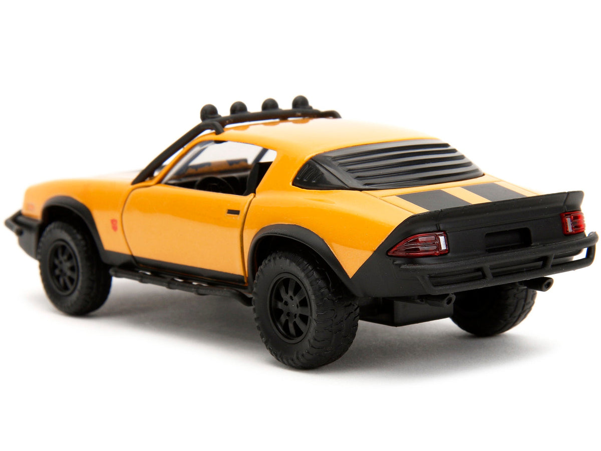 1977 Chevrolet Camaro Off-Road Version Yellow Metallic with Black Stripes "Transformers: Rise of the Beasts" (2023) Movie "Hollywood Rides" Series 1/32 Diecast Model Car by Jada-Jada-ModelCars.com