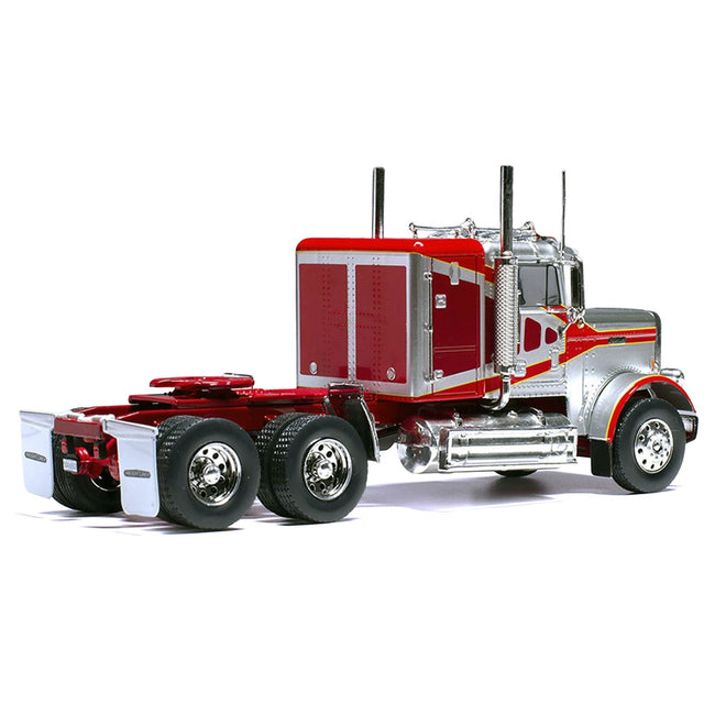 1977 Freightliner FLC 120 64 T Truck Tractor Red and Silver Metallic 1/43 Diecast Model by IXO Models-IXO-ModelCars.com