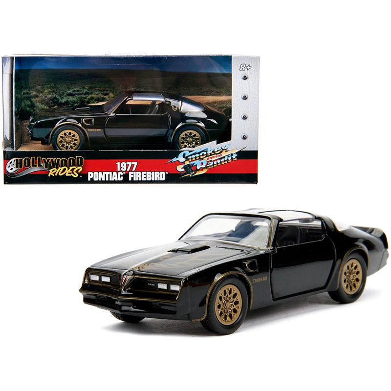 1977 Pontiac Firebird Black "Smokey and the Bandit" (1977) Movie "Hollywood Rides" Series 1/32 Diecast Model Car by Jada-Jada-ModelCars.com