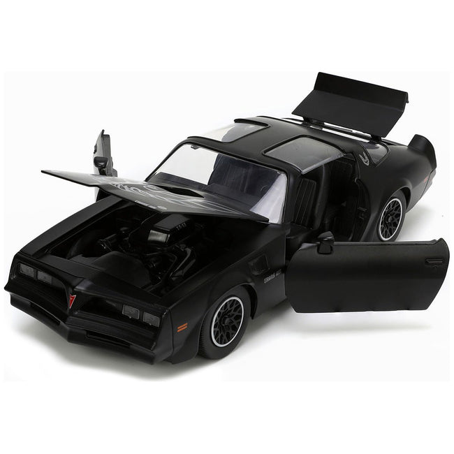 1977 Pontiac Firebird T/A Trans Am Matt Black with Bird Graphic on Hood "Bigtime Muscle" Series 1/24 Diecast Model Car by Jada-Jada-ModelCars.com