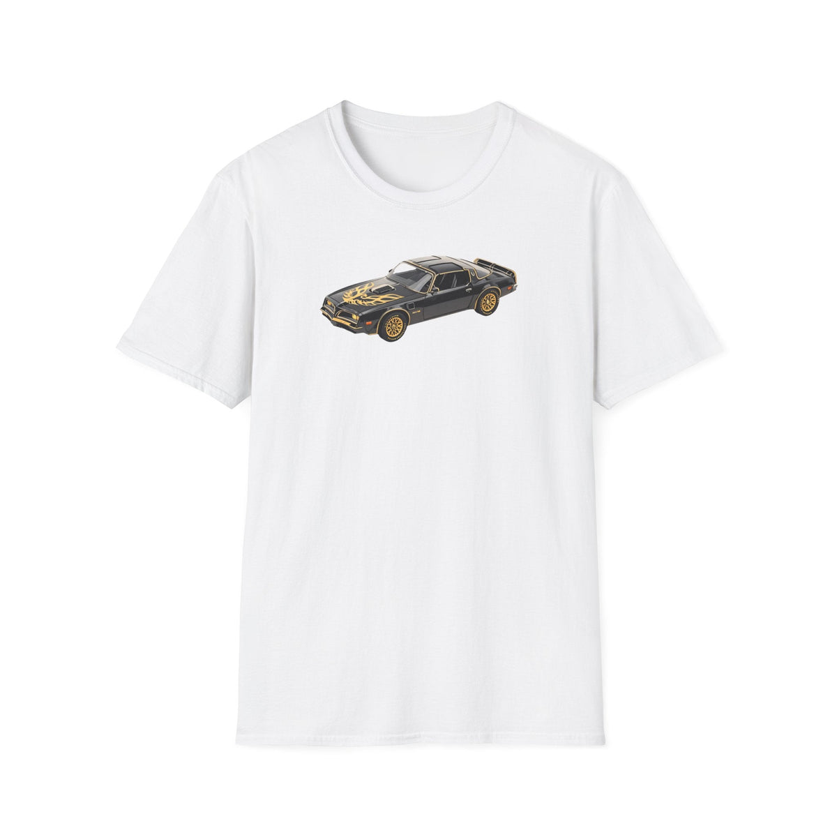 1977 Pontiac Firebird T/A Trans Am Starlite Black with Golden Eagle Hood - Inspired T-Shirt - American Muscle-Modelcars.com-ModelCars.com