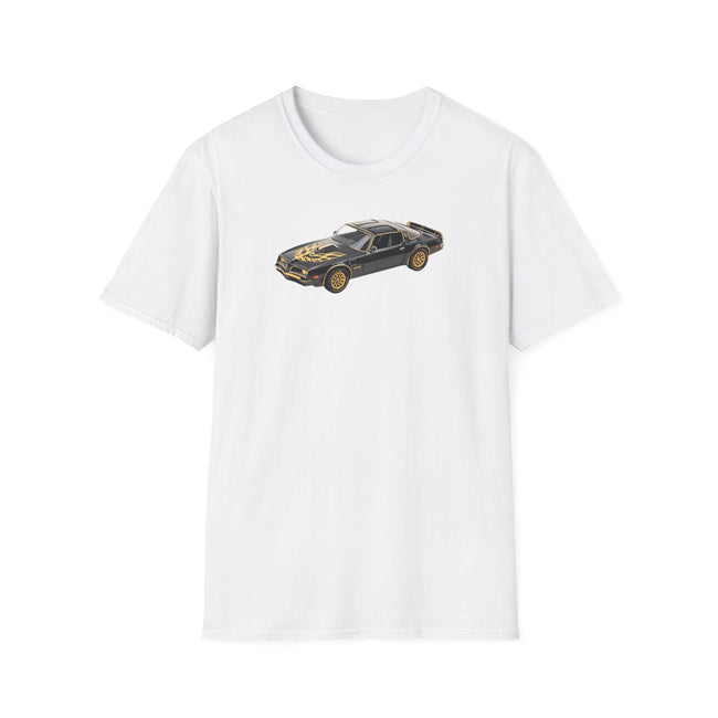 1977 Pontiac Firebird T/A Trans Am Starlite Black with Golden Eagle Hood - Inspired T-Shirt - American Muscle-Modelcars.com-ModelCars.com