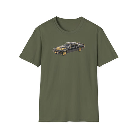 1977 Pontiac Firebird T/A Trans Am Starlite Black with Golden Eagle Hood - Inspired T-Shirt - American Muscle-Modelcars.com-ModelCars.com
