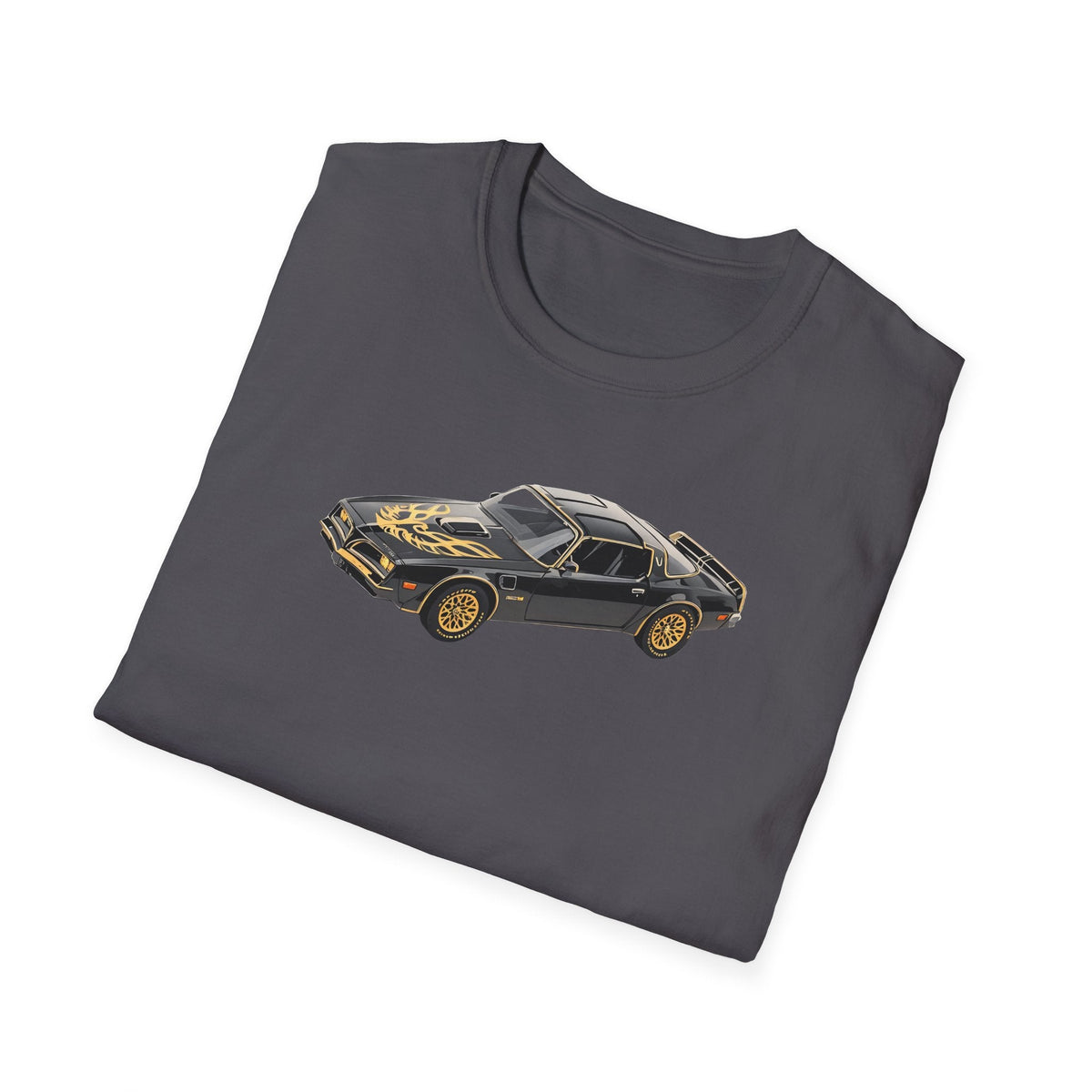 1977 Pontiac Firebird T/A Trans Am Starlite Black with Golden Eagle Hood - Inspired T-Shirt - American Muscle-Modelcars.com-ModelCars.com
