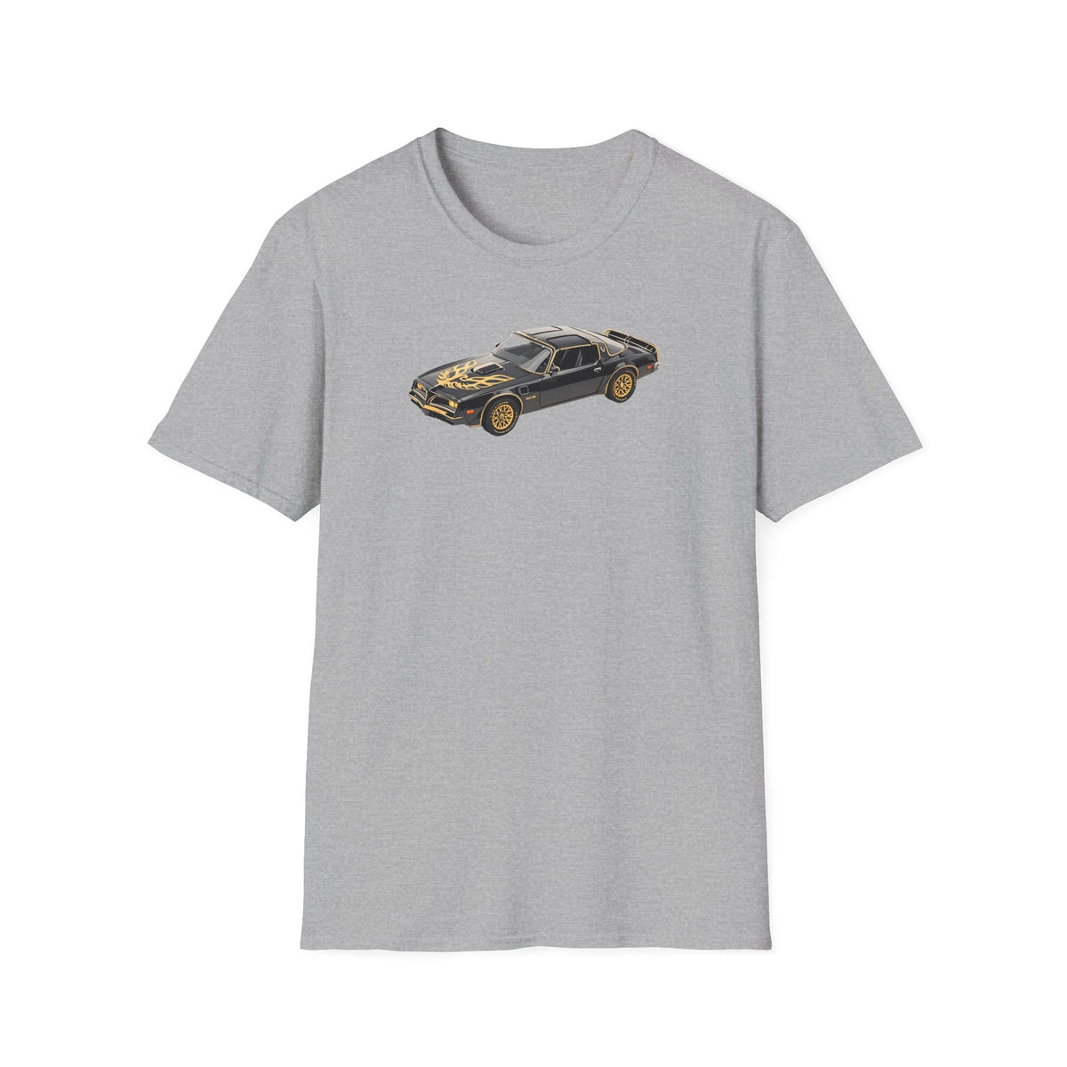 1977 Pontiac Firebird T/A Trans Am Starlite Black with Golden Eagle Hood - Inspired T-Shirt - American Muscle-Modelcars.com-ModelCars.com