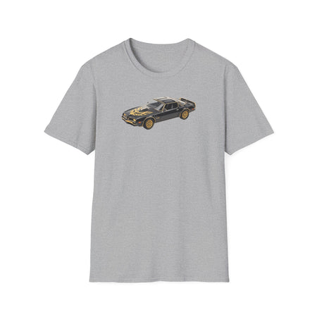 1977 Pontiac Firebird T/A Trans Am Starlite Black with Golden Eagle Hood - Inspired T-Shirt - American Muscle-Modelcars.com-ModelCars.com