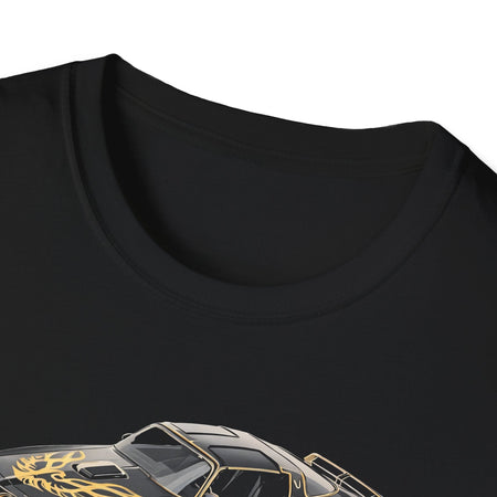 1977 Pontiac Firebird T/A Trans Am Starlite Black with Golden Eagle Hood - Inspired T-Shirt - American Muscle-Modelcars.com-ModelCars.com