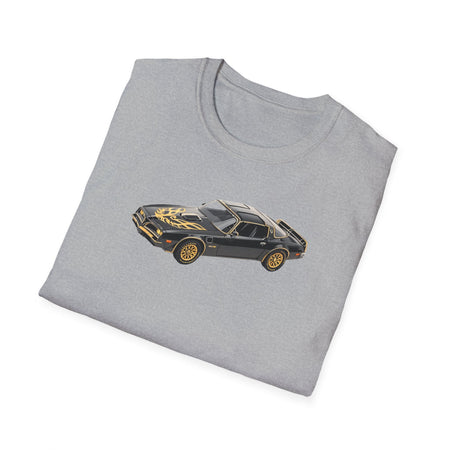 1977 Pontiac Firebird T/A Trans Am Starlite Black with Golden Eagle Hood - Inspired T-Shirt - American Muscle-Modelcars.com-ModelCars.com