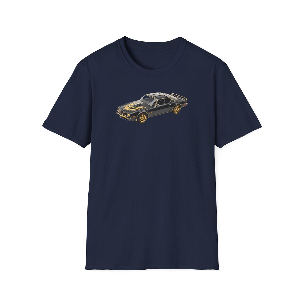 1977 Pontiac Firebird T/A Trans Am Starlite Black with Golden Eagle Hood - Inspired T-Shirt - American Muscle-Modelcars.com-ModelCars.com