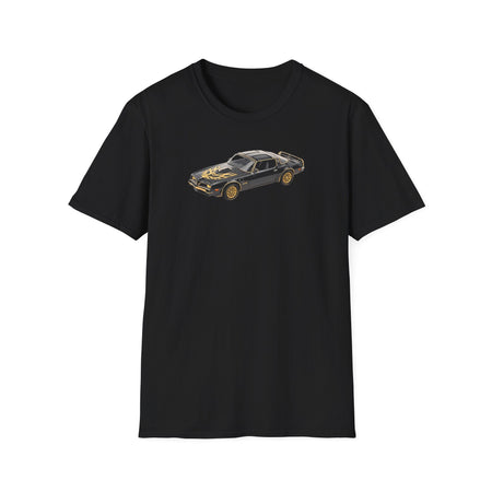 1977 Pontiac Firebird T/A Trans Am Starlite Black with Golden Eagle Hood - Inspired T-Shirt - American Muscle-Modelcars.com-ModelCars.com