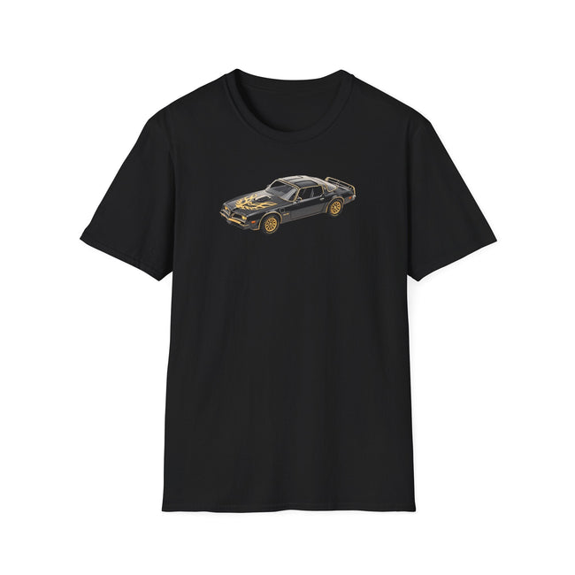 1977 Pontiac Firebird T/A Trans Am Starlite Black with Golden Eagle Hood - Inspired T-Shirt - American Muscle-Modelcars.com-ModelCars.com
