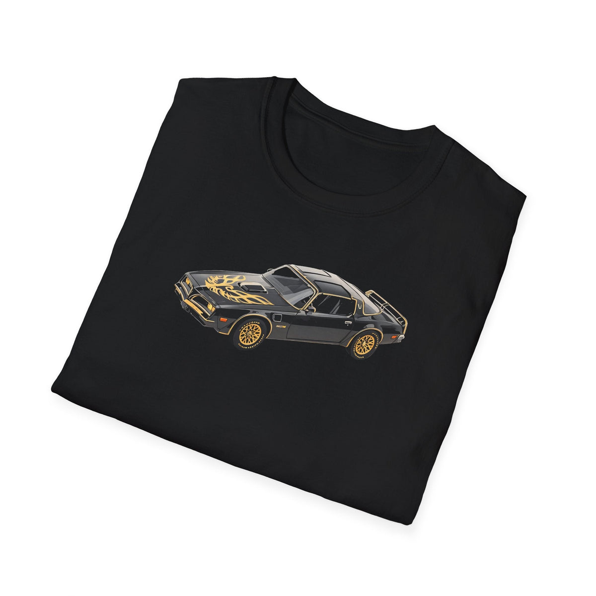 1977 Pontiac Firebird T/A Trans Am Starlite Black with Golden Eagle Hood - Inspired T-Shirt - American Muscle-Modelcars.com-ModelCars.com