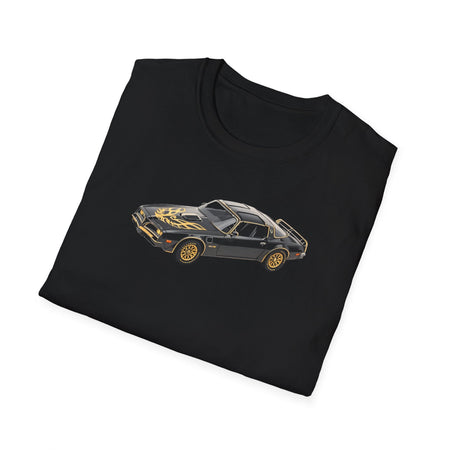 1977 Pontiac Firebird T/A Trans Am Starlite Black with Golden Eagle Hood - Inspired T-Shirt - American Muscle-Modelcars.com-ModelCars.com