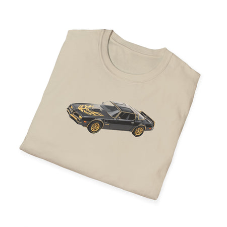 1977 Pontiac Firebird T/A Trans Am Starlite Black with Golden Eagle Hood - Inspired T-Shirt - American Muscle-Modelcars.com-ModelCars.com