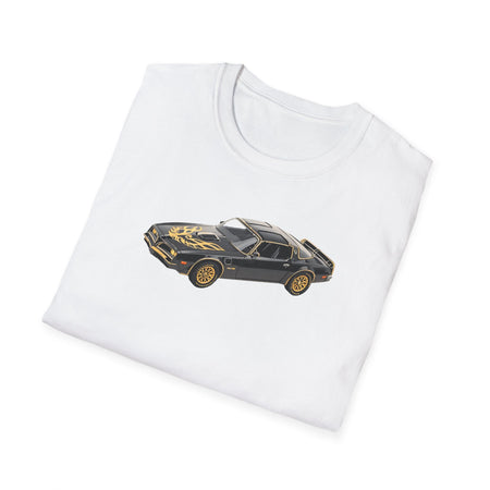 1977 Pontiac Firebird T/A Trans Am Starlite Black with Golden Eagle Hood - Inspired T-Shirt - American Muscle-Modelcars.com-ModelCars.com