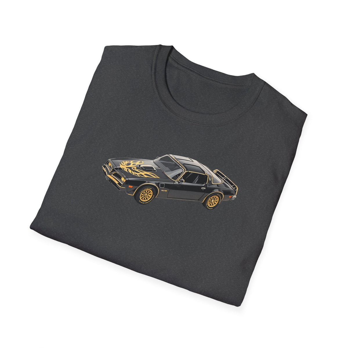 1977 Pontiac Firebird T/A Trans Am Starlite Black with Golden Eagle Hood - Inspired T-Shirt - American Muscle-Modelcars.com-ModelCars.com