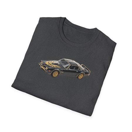 1977 Pontiac Firebird T/A Trans Am Starlite Black with Golden Eagle Hood - Inspired T-Shirt - American Muscle-Modelcars.com-ModelCars.com