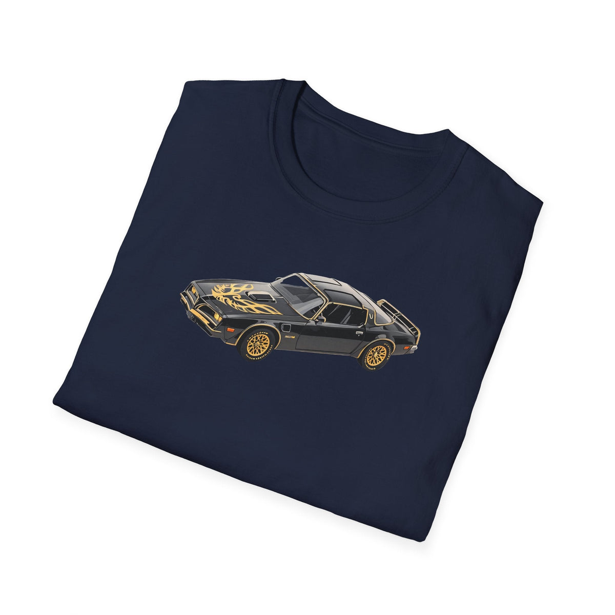 1977 Pontiac Firebird T/A Trans Am Starlite Black with Golden Eagle Hood - Inspired T-Shirt - American Muscle-Modelcars.com-ModelCars.com