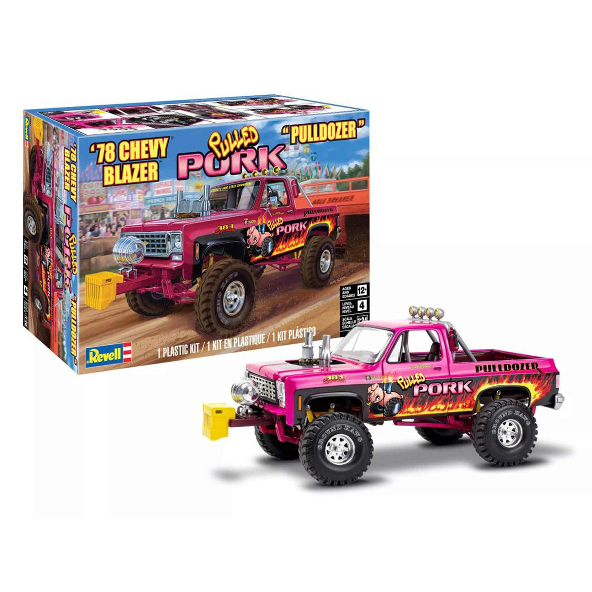 1978-chevrolet-blazer-pickup-truck-pulled-pork-pulldozer-1-24-scale-model-by-revell, Skill Level 4-Revell-ModelCars.com