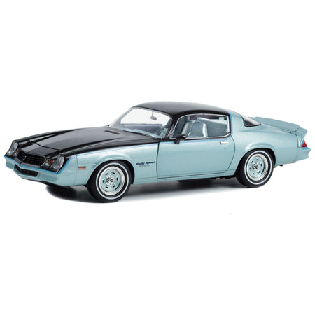 1978 Chevrolet Camaro Rally Sport Light Blue Metallic and Black with Blue Interior 1/18 Diecast Model Car by Greenlight - Greenlight - ModelCars.com